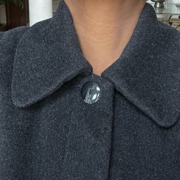 NWOT BARRAYA Wool/Cashmere Women’s Charcoal Gray Coat Sz 12 - Picture 5 of 11